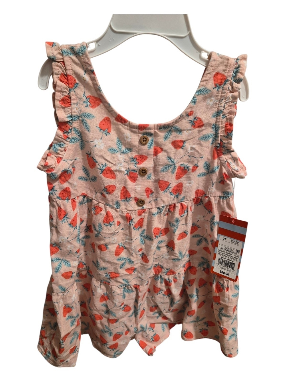 Cat & Jack Pink Strawberry Ruffle Tank Dress